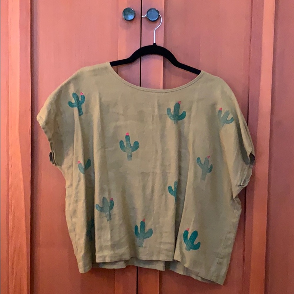 Jenny Lemons Cactus Box Top in Linen